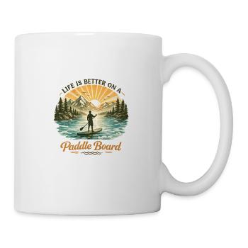 Life is Better on a Paddle Board – Vintage SUP  - Tasse - Weiß - Rechts
