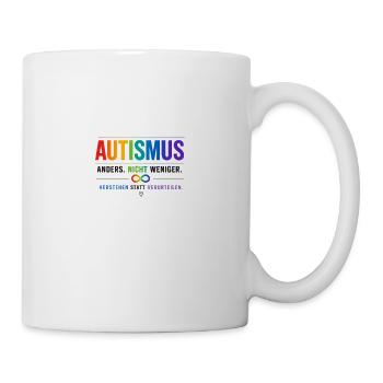 Autismus Vielfalt: Anders Nicht Weniger - Tasse - Weiß - Rechts