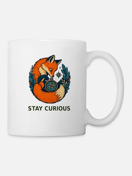 Forest fox compass of curiosity - Mug - white