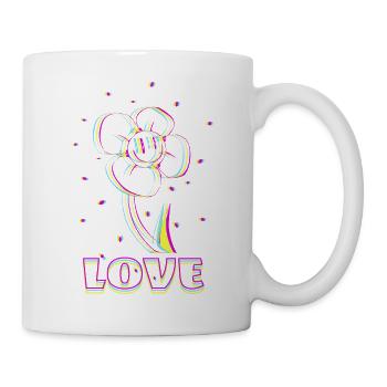 Neon Flower Love - Tasse - Weiß - Rechts