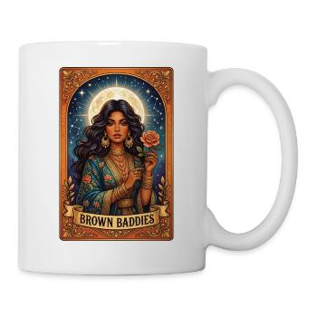 Brown Baddies: Göttin der Nacht und Rose - Tasse - Weiß - Rechts