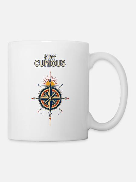Stay Curious Compass Sunset - Mug - white