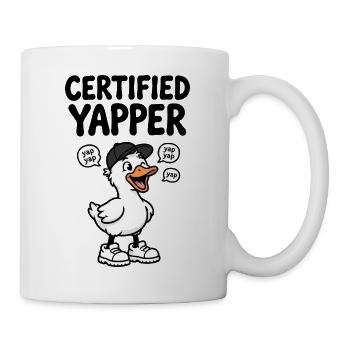 Lustige Ente als quasselnder Yapper - Tasse - Weiß - Rechts