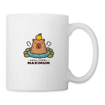 Chill Level Maximum Onsen Capybara Kawaii - Mug - white - Right
