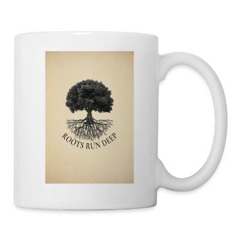 Roots Run Deep – Baum Poster Vintage - Tasse - Weiß - Rechts