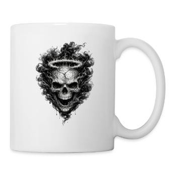 Schädel mit dunklem Rauch gotische Horror-Grafik - Tasse - Weiß - Rechts
