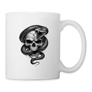 Skull With Snake Gothic Horror Graphic - Mug - white - Right