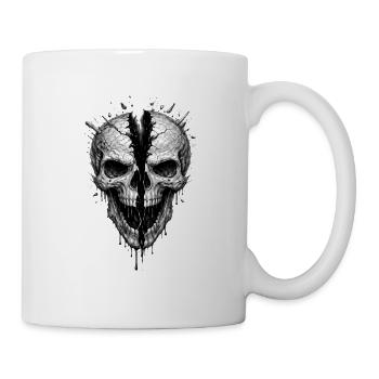 Split Skull Gothic Horror-Grafik - Tasse - Weiß - Rechts