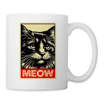 Meow Cat Retro Poster Cats Gift - Mug - white - Right