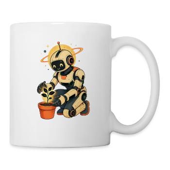 Robot-Gärtner im Orbitglanz - Tasse - Weiß - Rechts