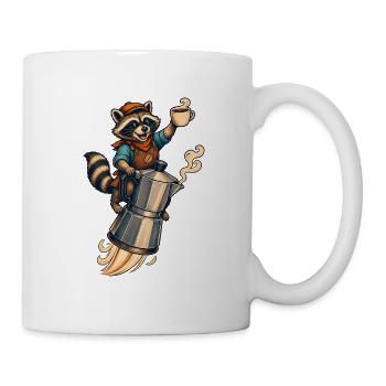 Kaffee Raketen-Waschbär - Tasse - Weiß - Rechts