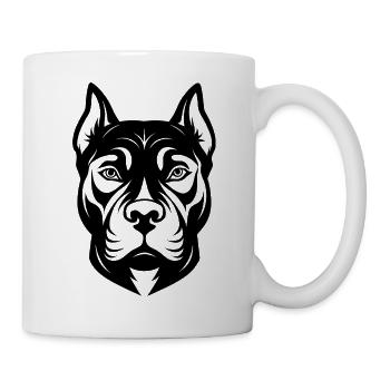 Pitbull-Gesicht - Tasse - Weiß - Rechts