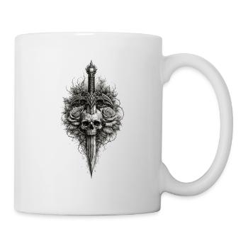 Skull Rose Dagger Gothic Graphic - Mug - white - Right