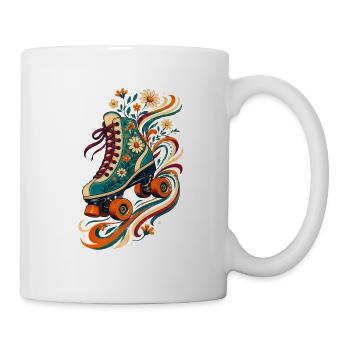 Flower Roller Skate Art - Mug - white - Right