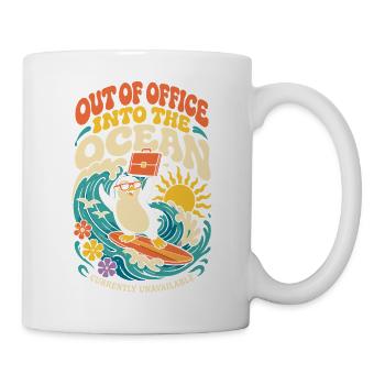 Penguin on vacation – Out of Office - Mug - white - Right