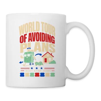 World tour without plans – Next stop at home - Mug - white - Right