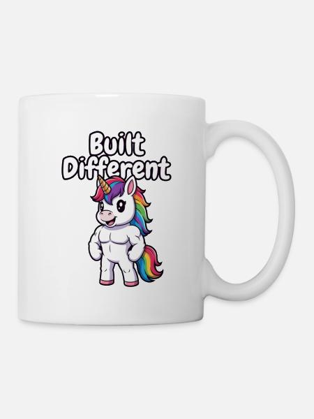 Built Different Unicorn Muscular - Mug - white