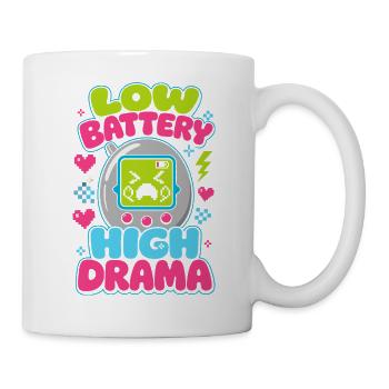 Low Battery High Drama Retro - Mug - white - Right