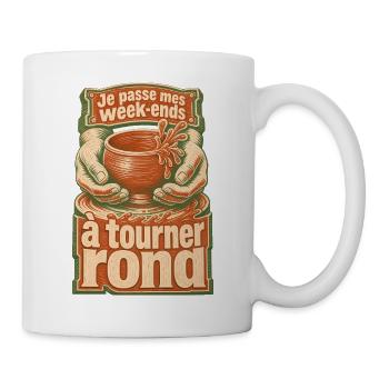 Poterie : Je passe mes week-ends à tourner rond - Mug blanc - blanc - Droite