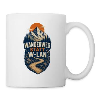 Wanderweg Statt WLAN – Berge Camping & Outdoor - Tasse - Weiß - Rechts