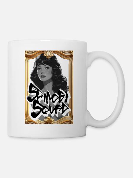 Framed Graffiti Glam Portrait - Mug - white