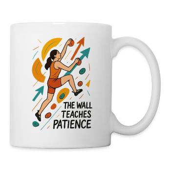 Bouldering Women Motivation - Abstract Art - Mug - white - Right