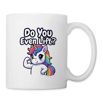 Unicorn Gym, hebst du überhaupt Gewichte? - Tasse - Weiß - Rechts
