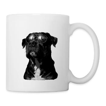 City view dog with sunglasses - Mug - white - Right