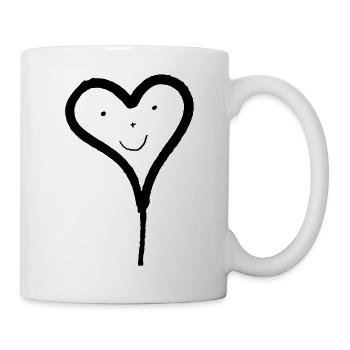 Heart balloon with face - Mug - white - Right