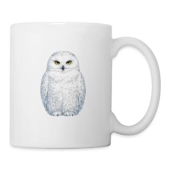 Watercolor snowy owl illustration - Mug - white - Right