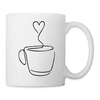 Coffee lovers draw coffee with a line - Mug - white - Right