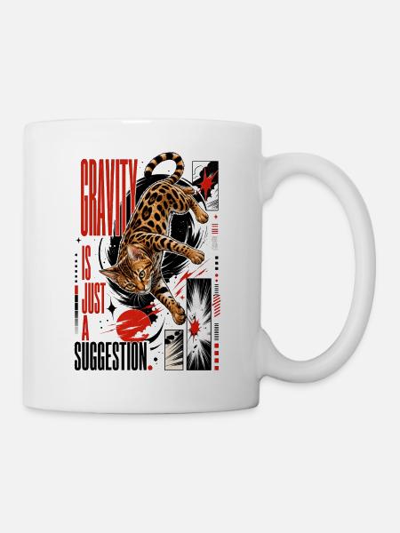 Gravity is Just a Suggestion – Weightless Bengal - Mug - white