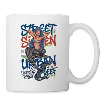 Street Siren Urban Mermaid Graffiti Streetwear Art - Mug - white - Right