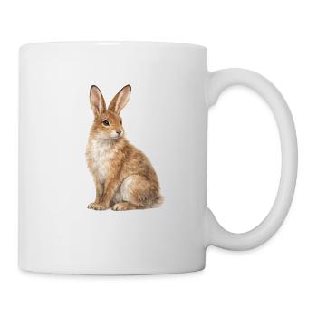 Watercolor Rabbit Motif - Mug - white - Right