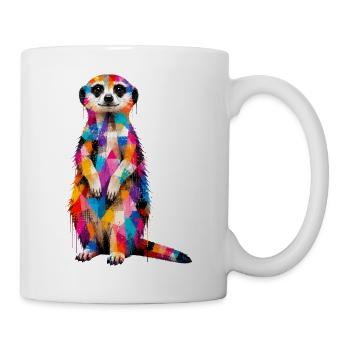 Colorful meerkat with splashes of color - Mug - white - Right