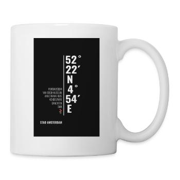 Amsterdam Koordinaten Poster Minimalistisch - Tasse - Weiß - Rechts