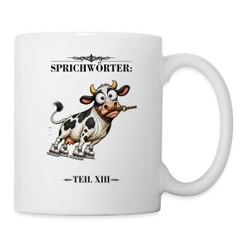 Sprichwort Die Kuh vom Eis ziehen - Tasse - Weiß - Rechts