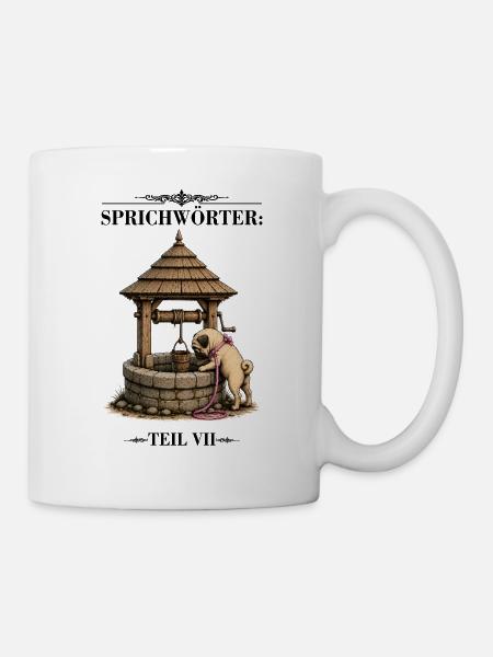 Sprichwort Kind in den Brunnen gefallen - Tasse - Weiß
