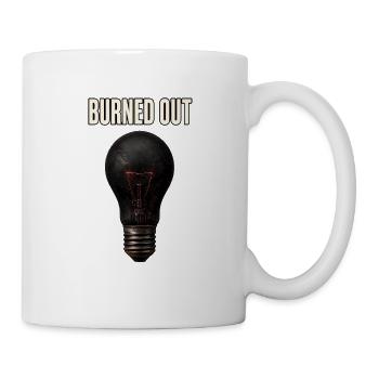 Burned Out – Broken Lightbulb - Mug - white - Right