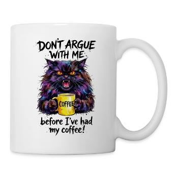 Cat Coffee Watercolor Morning Grouch - Mug - white - Right