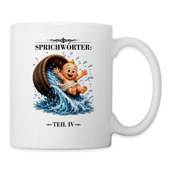 Sprichwort Kind mit dem Bade ausschütten - Tasse - Weiß - Rechts
