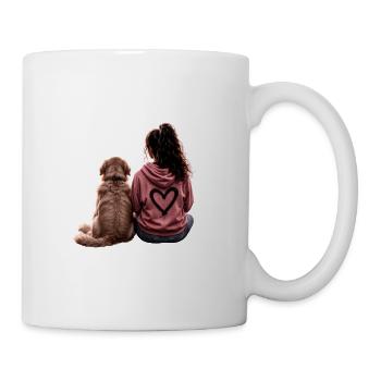 Fille avec Goldie - Mug blanc - blanc - Droite