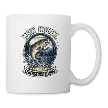 Kein Hobby Lebens Einstellung Fischangeln - Tasse - Weiß - Rechts