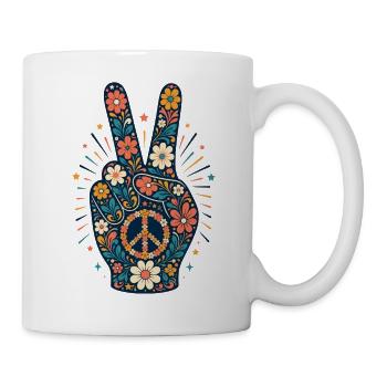 Floral Peace Sign Floral Style - Mug - white - Right