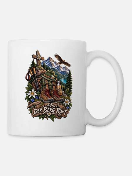 Der Berg ruft: Alpenexpedition - Tasse - Weiß