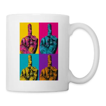 Pop Art Hand Four-Colored Finger - Mug - white - Right