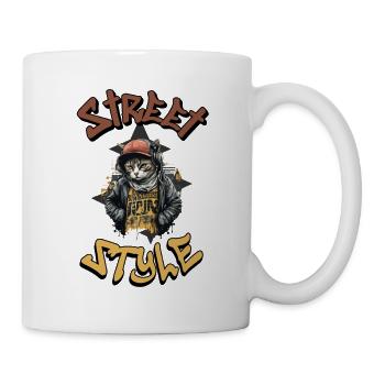 Cat Streetstyle Hip Hop Rap Cool - Mug - white - Right