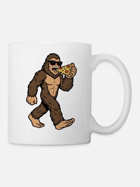 Sasquatch isst Pizza - Tasse - Weiß
