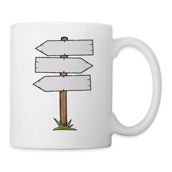 Wooden Signpost Direction Sign - Mug - white - Right