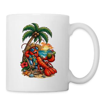 Homard hawaïen sur la plage - Mug blanc - blanc - Droite